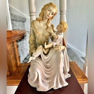 Large Erich stauffer Cream and Tan Neoclassical Sculpture Art